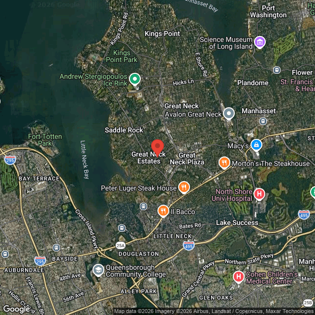 Aerial map of Great Neck Estates, NY