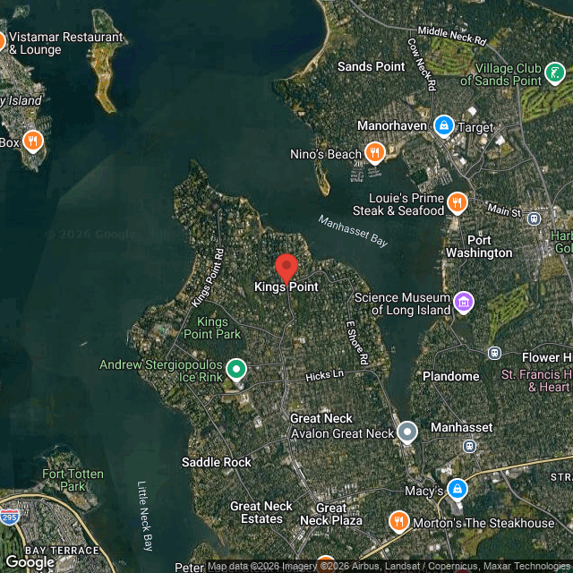 Aerial map of Kings Point, NY
