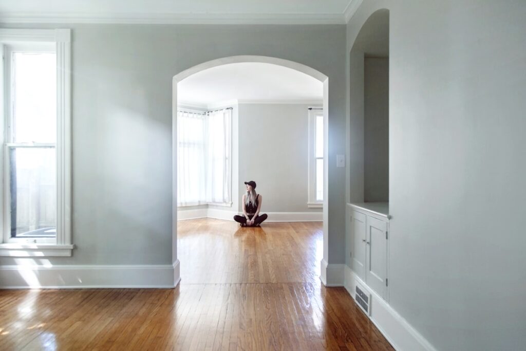 Vacant rental unit left worn and empty after problem tenants moved out