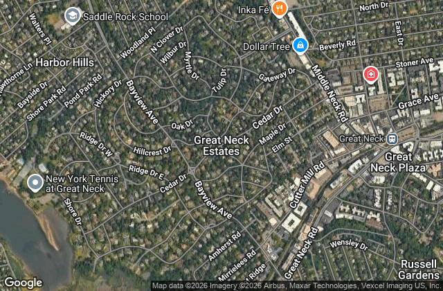 Aerial view of Great Neck Estates NY neighborhoods where EZ Home Buyers pays cash for houses