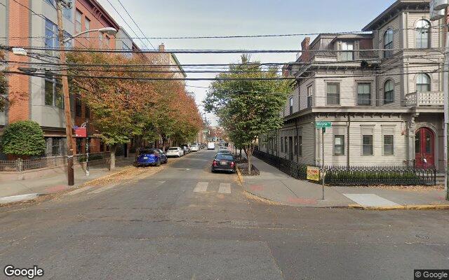 Historic homes on Wayne Street in downtown Jersey City, NJ
