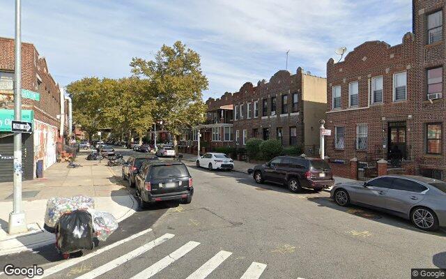 Brick rowhouses on Grafton Street in Brownsville