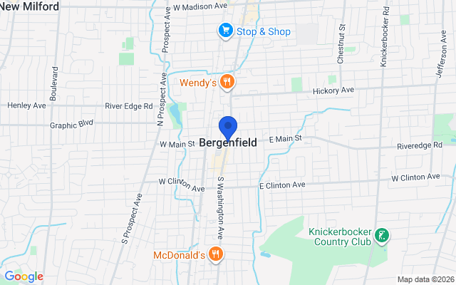 Aerial map of Bergenfield, NJ