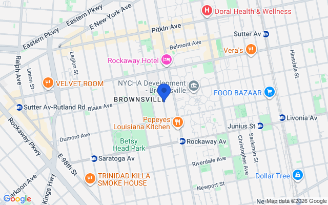 Aerial map of Brownsville, Brooklyn, NY