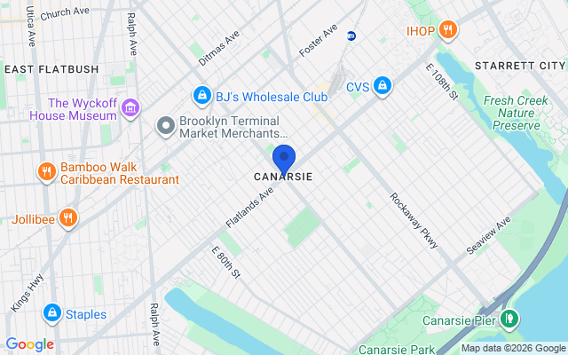 Aerial map of Canarsie, Brooklyn, NY