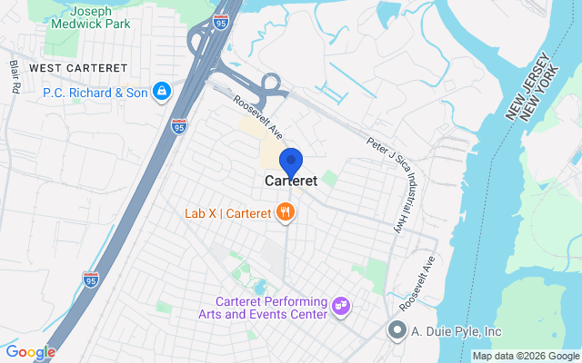 Aerial map of Carteret, NJ