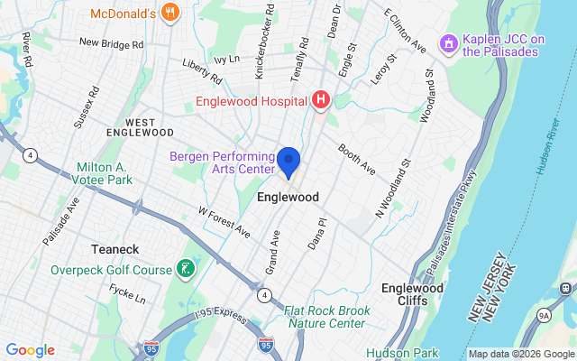 Aerial map of Englewood, NJ