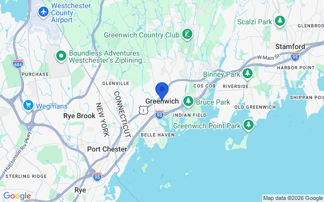 Aerial map of Greenwich, CT