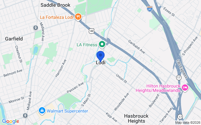 Aerial map of Lodi, NJ