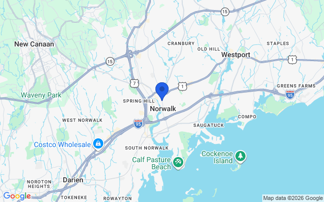 Aerial map of Norwalk, CT