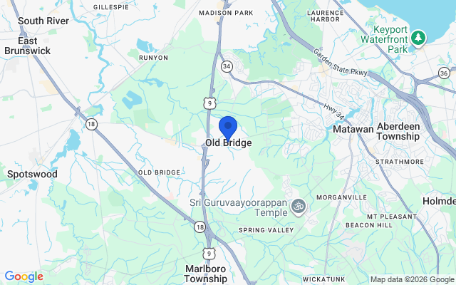 Sell my house fast in Old Bridge, NJ Aerial map of Old Bridge, NJ