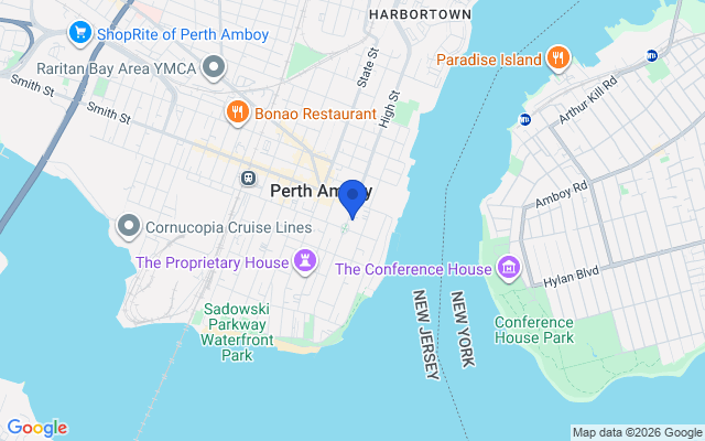 Aerial map of Perth Amboy, NJ